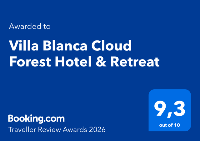 Booking.com Traveller Review Awards 2026 — Villa Blanca rated 9.3 out of 10